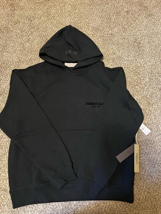 Fear of God ESSENTIALS Men's Black Limo Pullover Hoodie - Picture 2 of 5